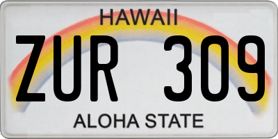 HI license plate ZUR309