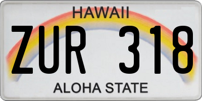 HI license plate ZUR318
