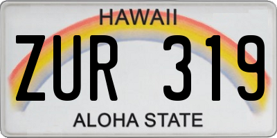HI license plate ZUR319