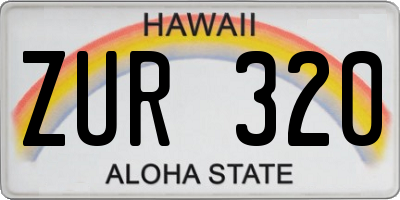 HI license plate ZUR320