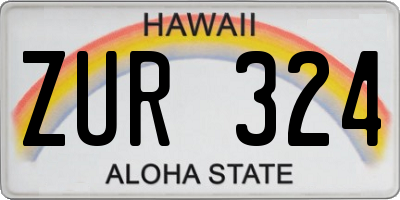 HI license plate ZUR324