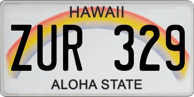 HI license plate ZUR329