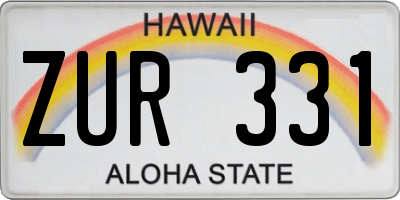 HI license plate ZUR331