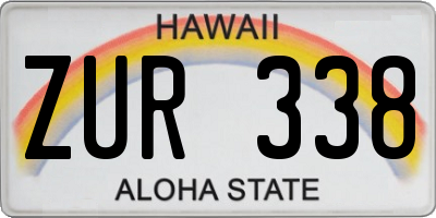 HI license plate ZUR338