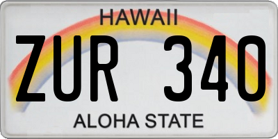 HI license plate ZUR340
