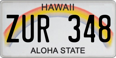 HI license plate ZUR348