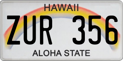 HI license plate ZUR356