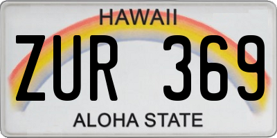 HI license plate ZUR369