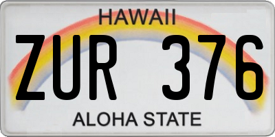 HI license plate ZUR376