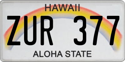 HI license plate ZUR377