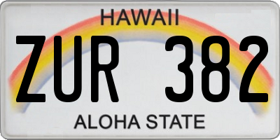 HI license plate ZUR382