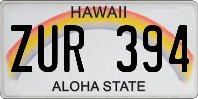 HI license plate ZUR394