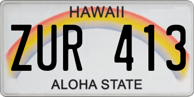 HI license plate ZUR413