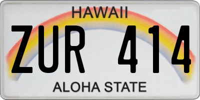 HI license plate ZUR414