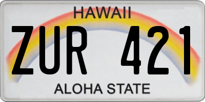 HI license plate ZUR421