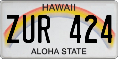 HI license plate ZUR424