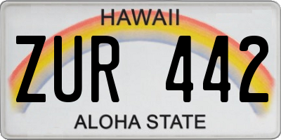 HI license plate ZUR442