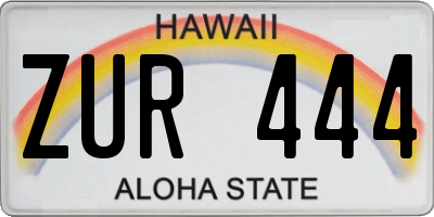 HI license plate ZUR444