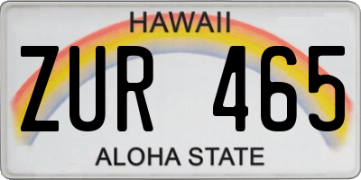 HI license plate ZUR465