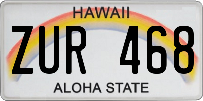 HI license plate ZUR468