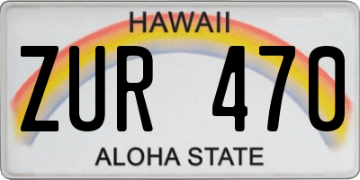 HI license plate ZUR470