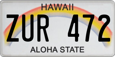 HI license plate ZUR472