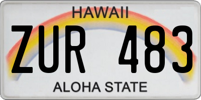HI license plate ZUR483