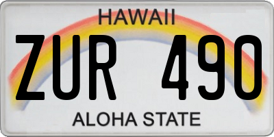 HI license plate ZUR490