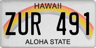 HI license plate ZUR491