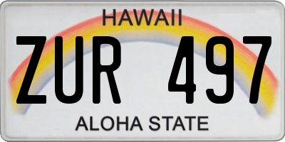 HI license plate ZUR497
