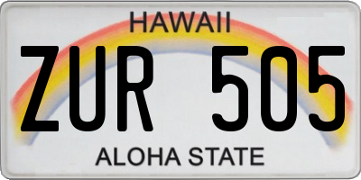 HI license plate ZUR505