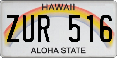 HI license plate ZUR516