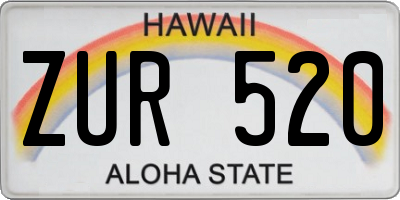 HI license plate ZUR520