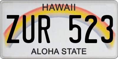 HI license plate ZUR523