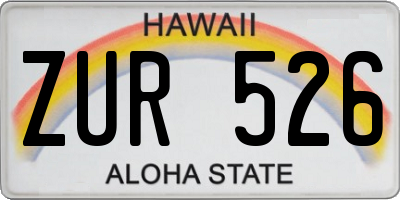 HI license plate ZUR526