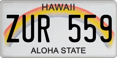 HI license plate ZUR559