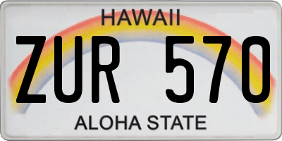 HI license plate ZUR570