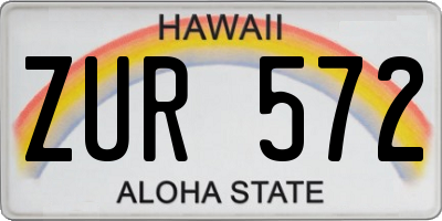 HI license plate ZUR572