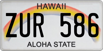HI license plate ZUR586