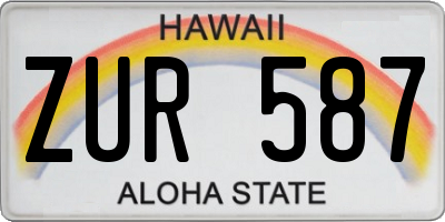 HI license plate ZUR587