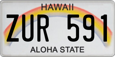 HI license plate ZUR591