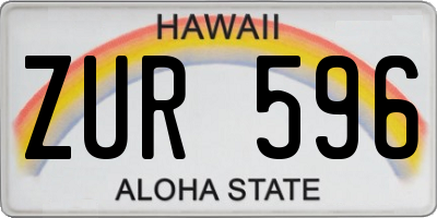 HI license plate ZUR596