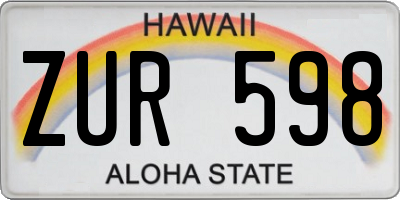 HI license plate ZUR598