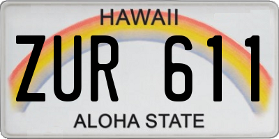 HI license plate ZUR611