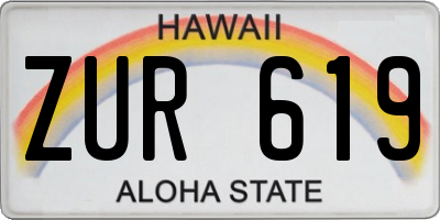 HI license plate ZUR619