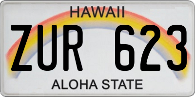 HI license plate ZUR623