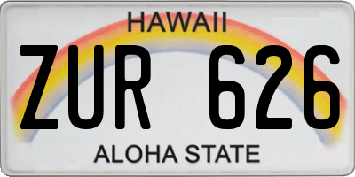 HI license plate ZUR626