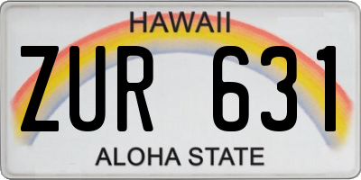 HI license plate ZUR631