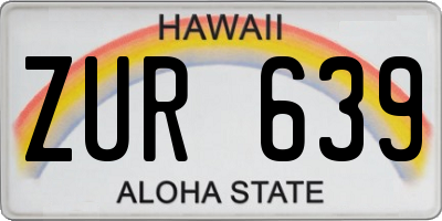 HI license plate ZUR639
