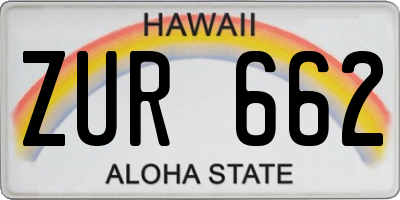 HI license plate ZUR662